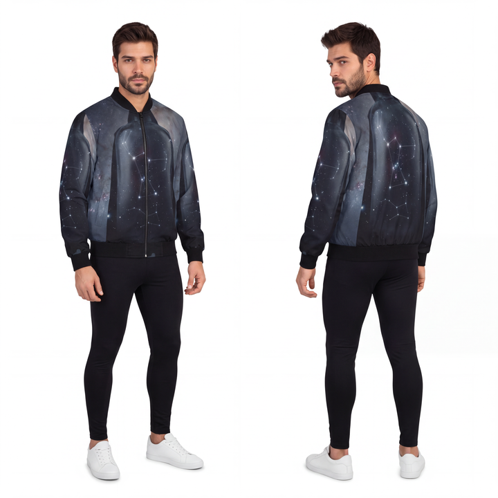 Men's Bomber Jacket - Cosmic Sentinel Orion Constellation Art