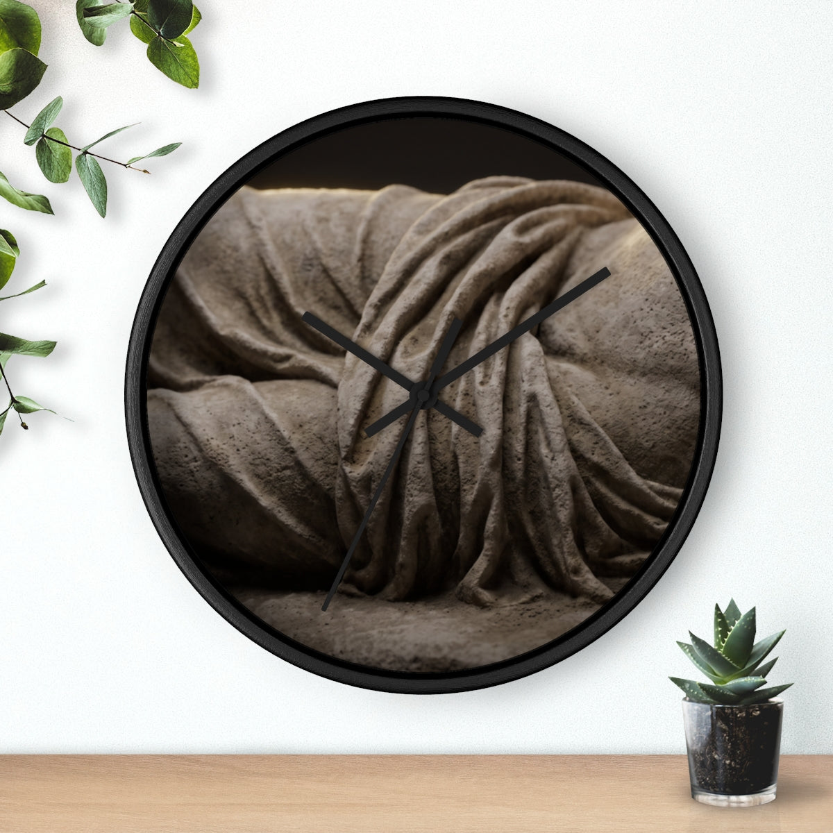 Wall Clock - Classical Stone Drapery | Echovira Gallery