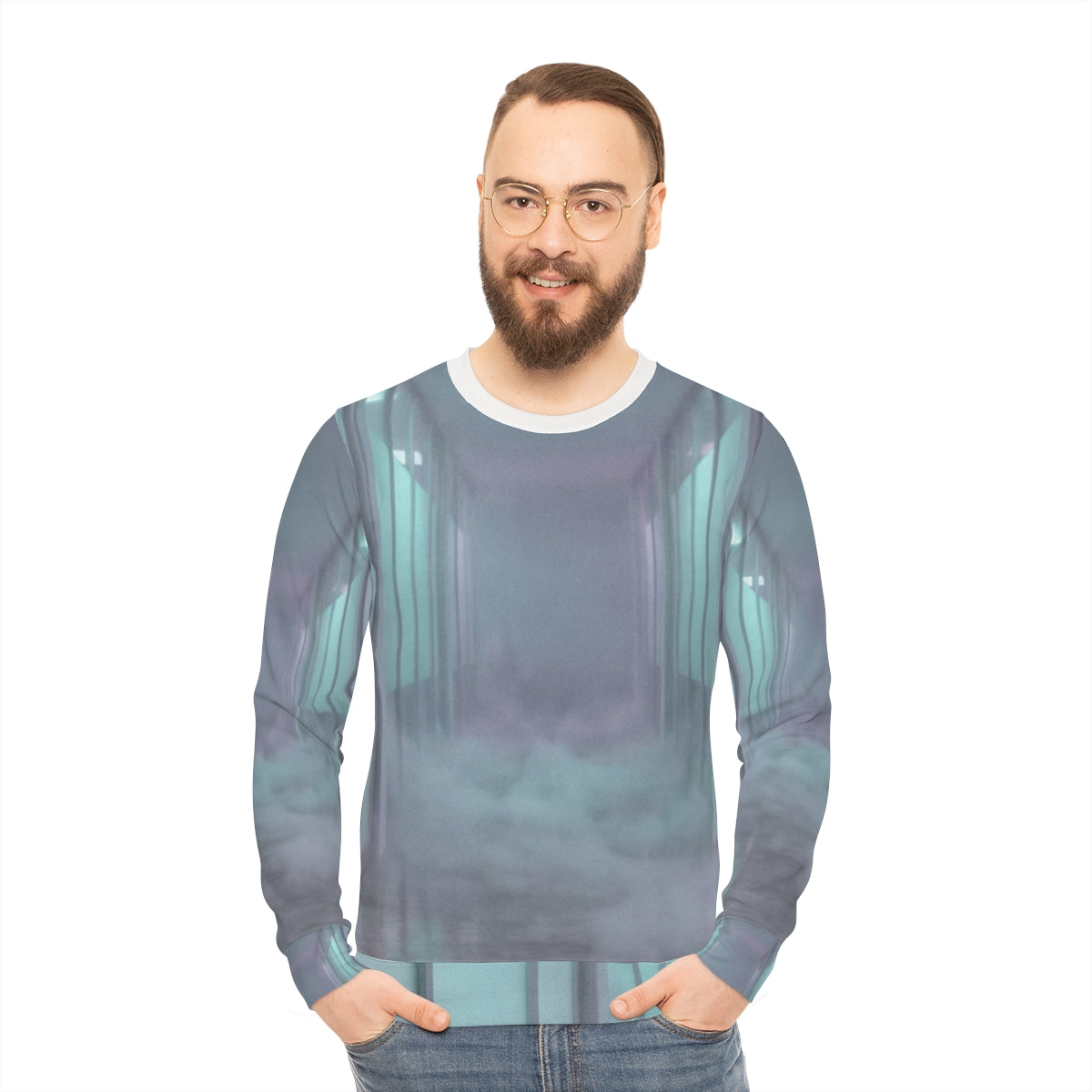 Men's Lightweight Sweatshirt - Liminal Corridor Fog Art... |...