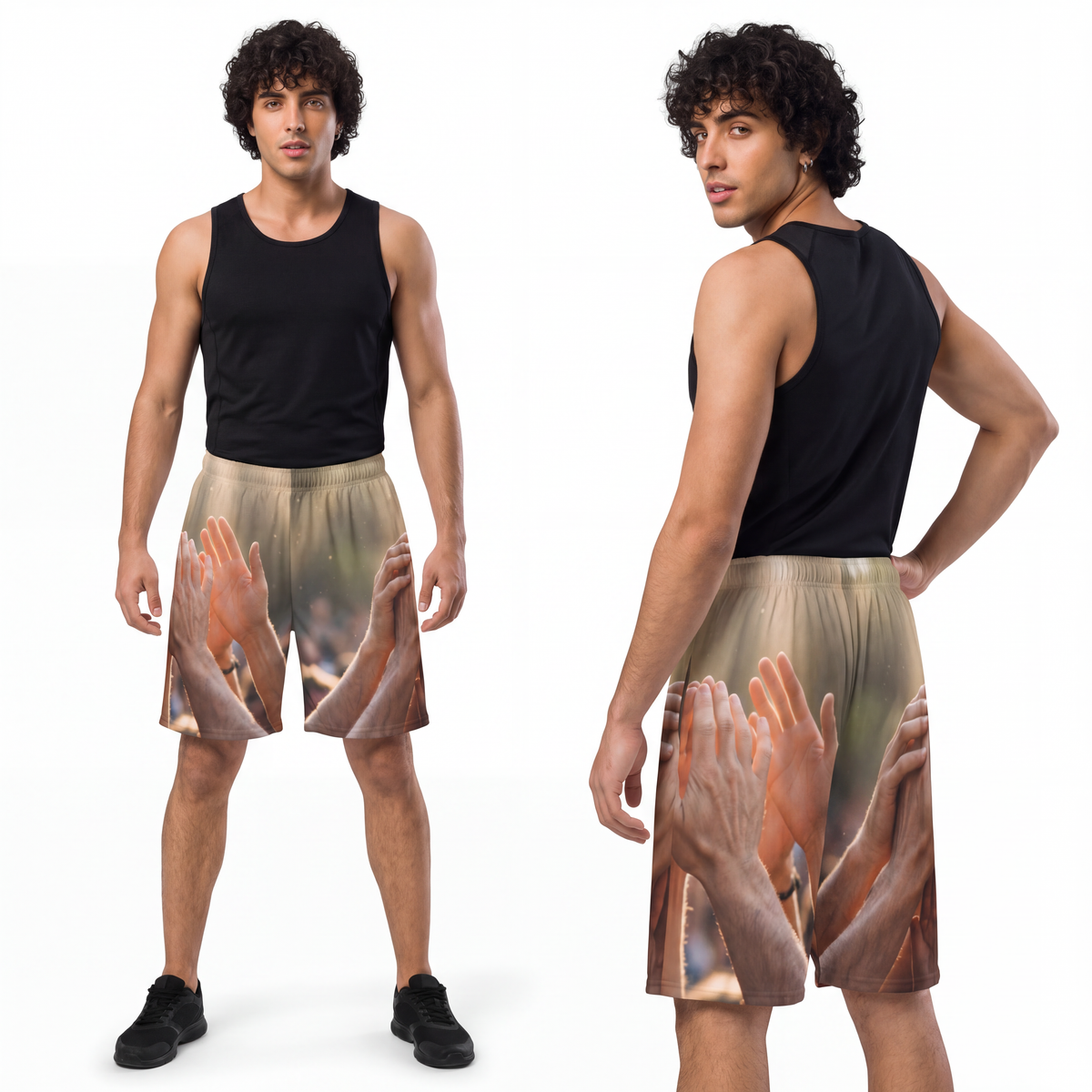 Men's Sports Shorts - Golden Rays of Unity Wall Art |...