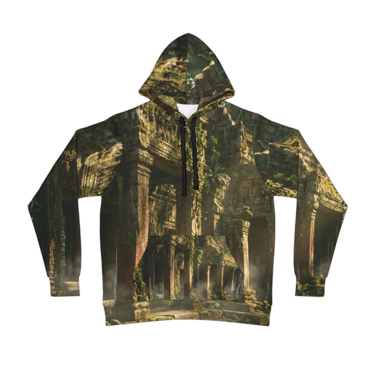 Athletic Hoodie - Overgrown Temple | Echovira Gallery