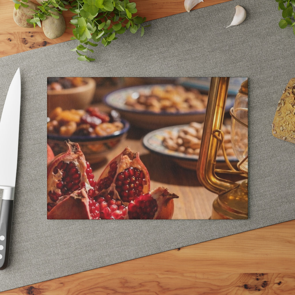 Glass Cutting Board - Twilight Harvest | Echovira Gallery