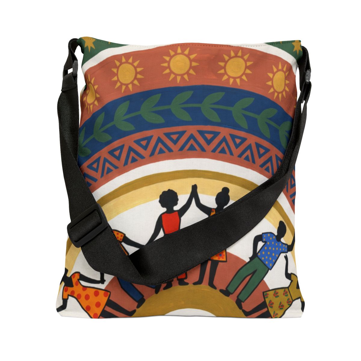 Adjustable Tote Bag - Unity Mandala Folk Art | Echovira...