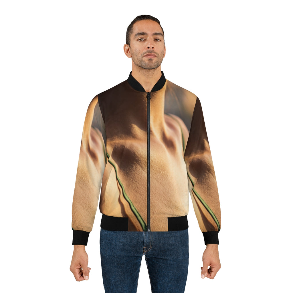 Men's Bomber Jacket - Golden Hour - Emerald Sunset Chic |...