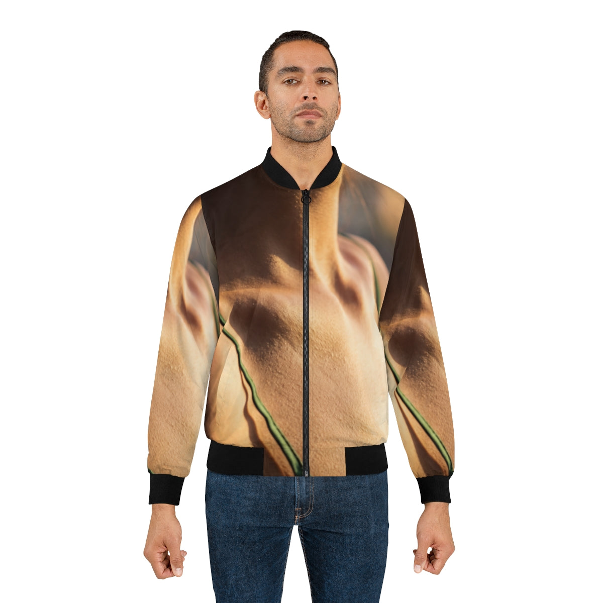 Men's Bomber Jacket - Golden Hour - Emerald Sunset Chic |...