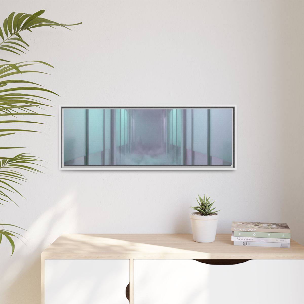 Matte Canvas, Framed - Liminal Corridor Fog Art Print —... |...