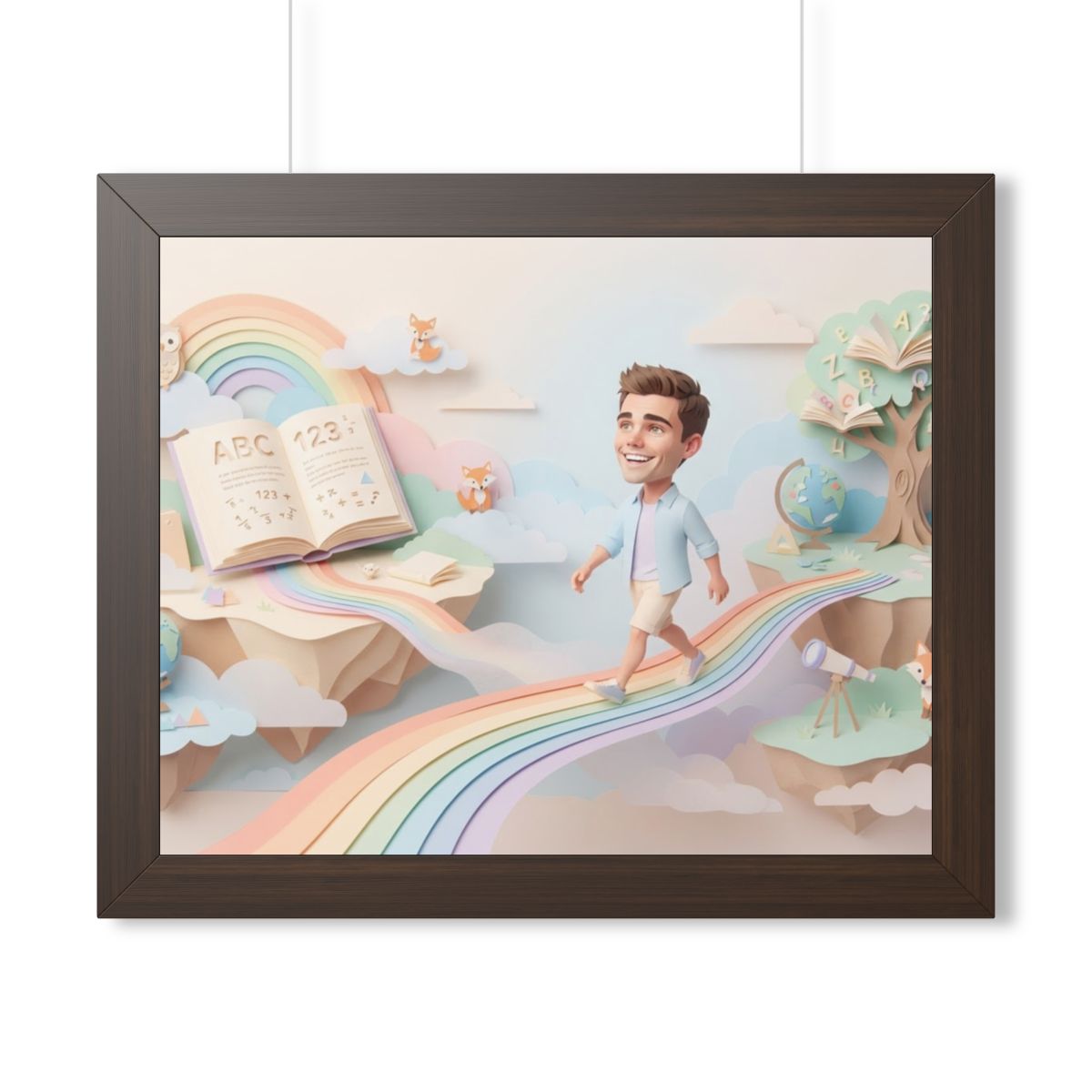 Framed Horizontal Poster - Rainbow Odyssey — Walnut (14×11...