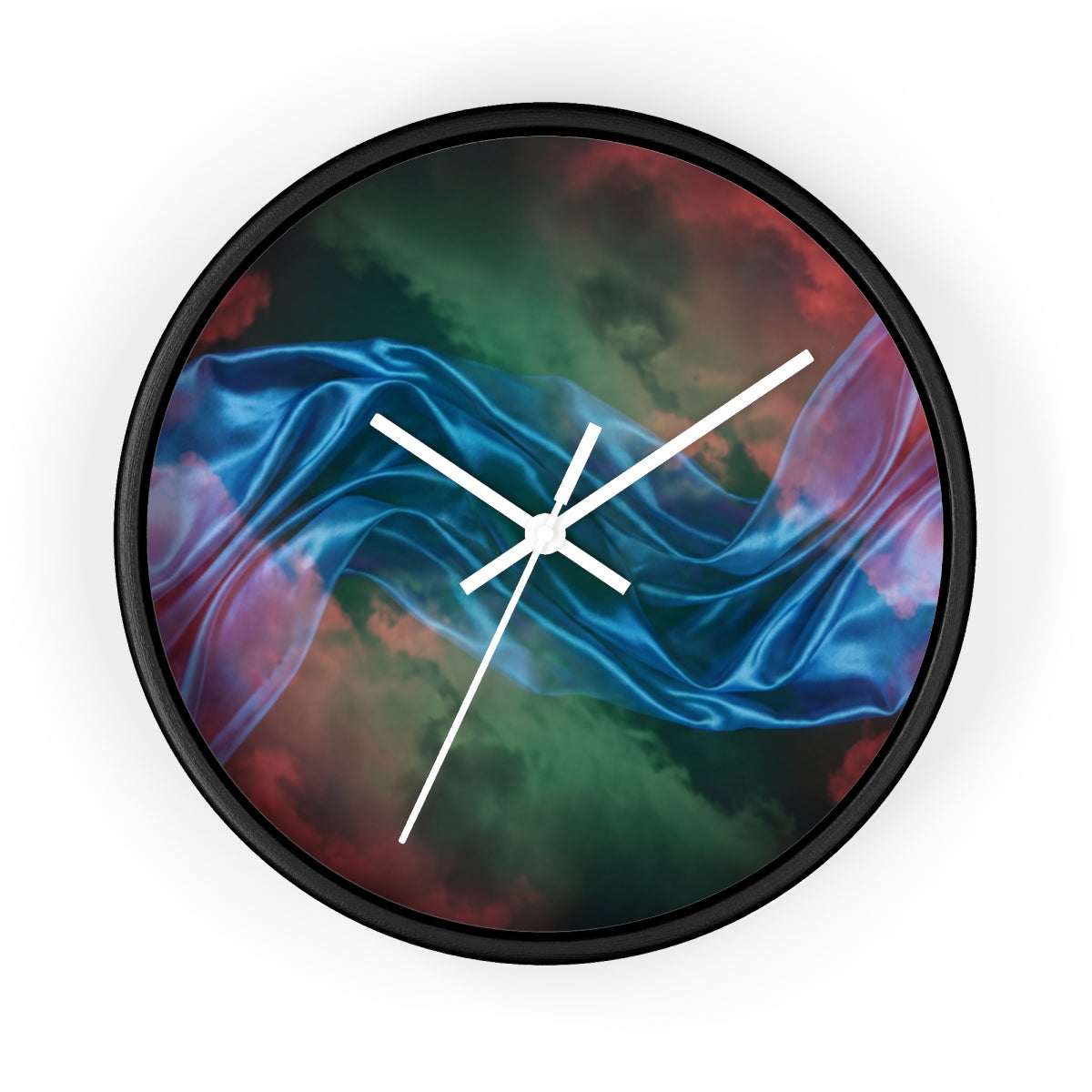 Wall Clock - Celestial Silk Waves Cloudscape Art | Echovira...