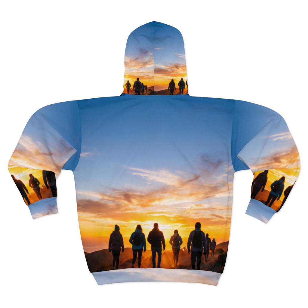 Unisex Kapuzenjacke mit Reißverschluss – Epische Sonnenaufgangswanderung