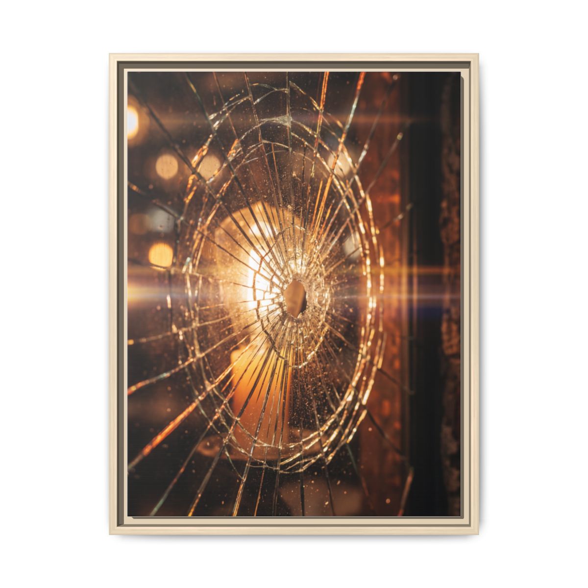 Framed Matte Canvas - Shattered Glass