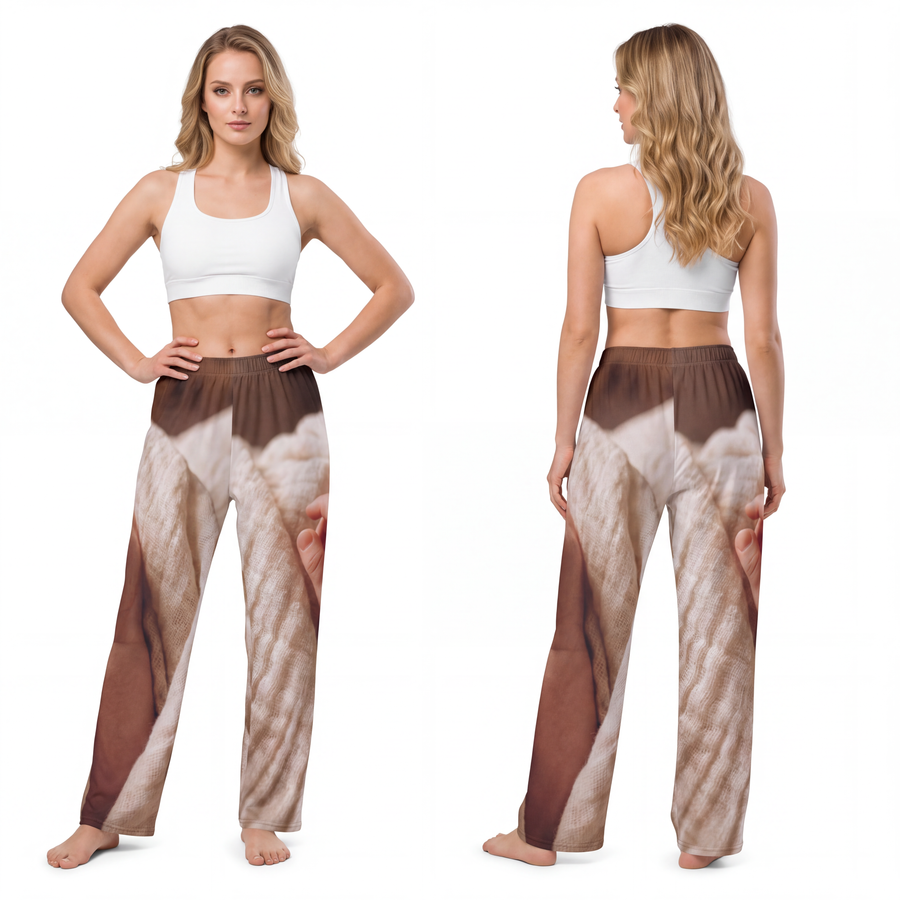 Women's Pajama Pants - Tender Newborn Hand in Soft Muslin Blanket