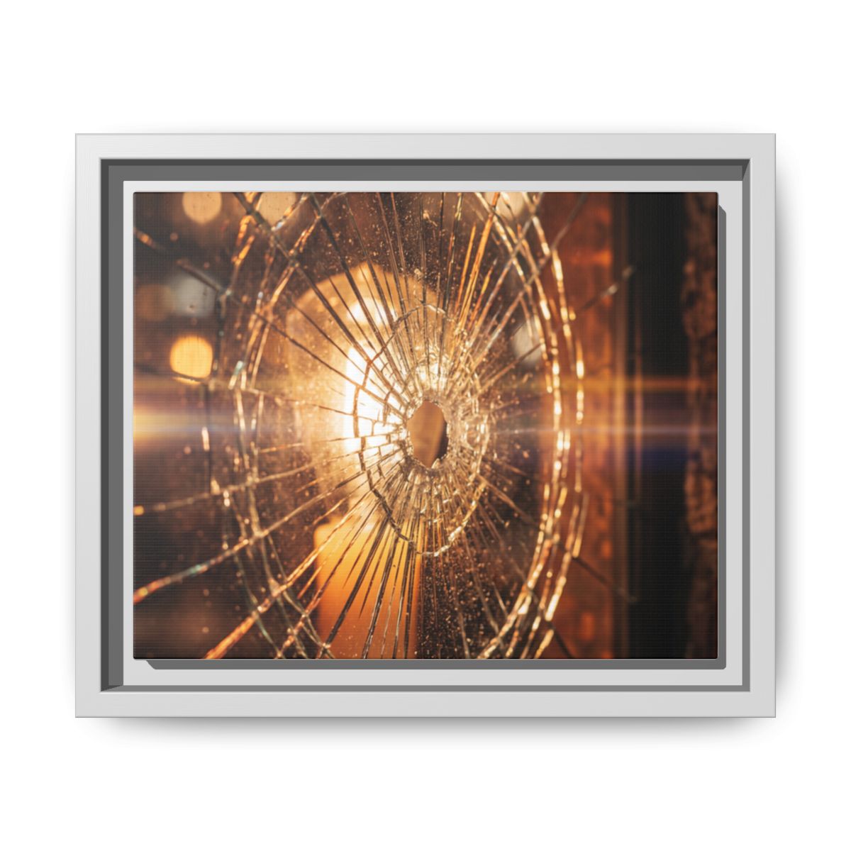Framed Matte Canvas - Shattered Glass — White / 1.25"