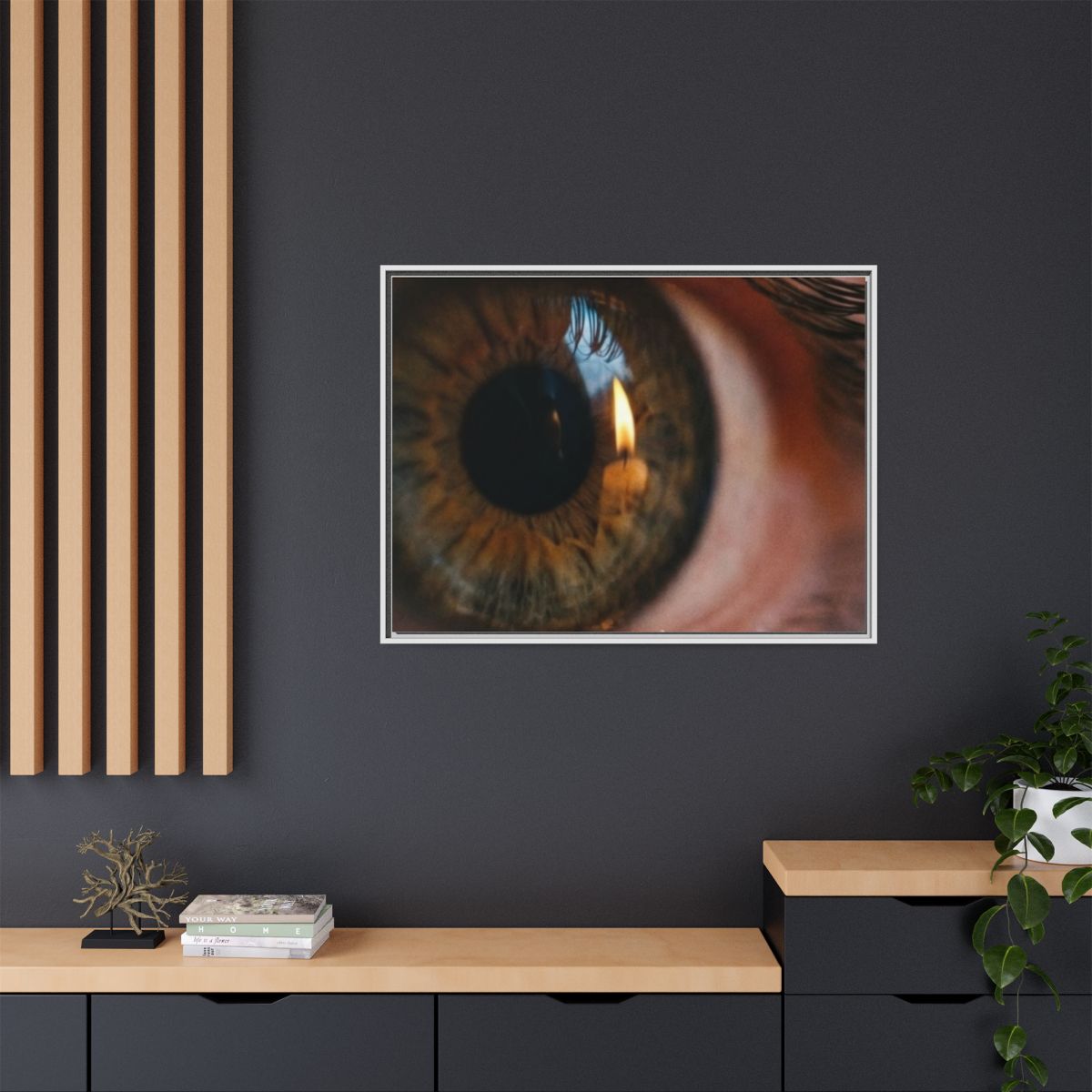 Matte Canvas, Framed - Amber Iris Reflection Fine Art Print...