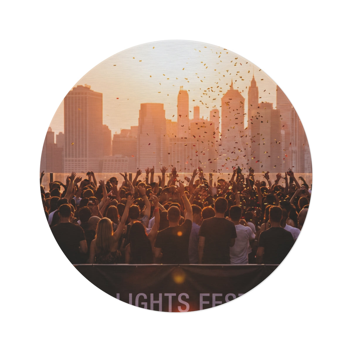 Round Rug - City Lights Festival | Echovira Gallery