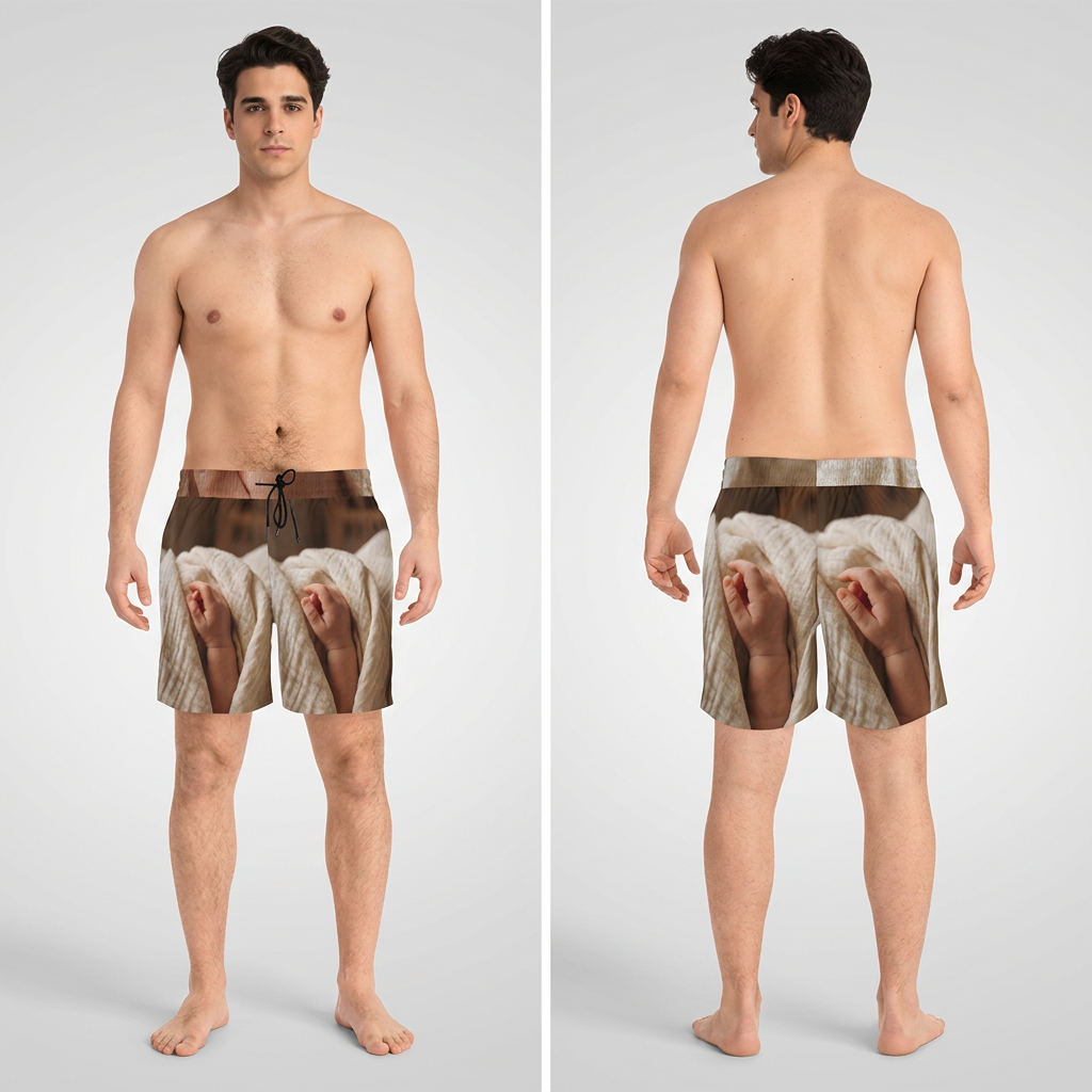 Men's Swim Shorts - Warm Sand Aesthetic
