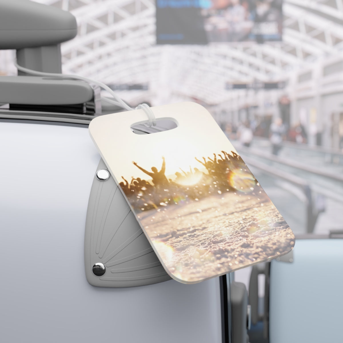 Luggage Tags with Golden Crowd Art