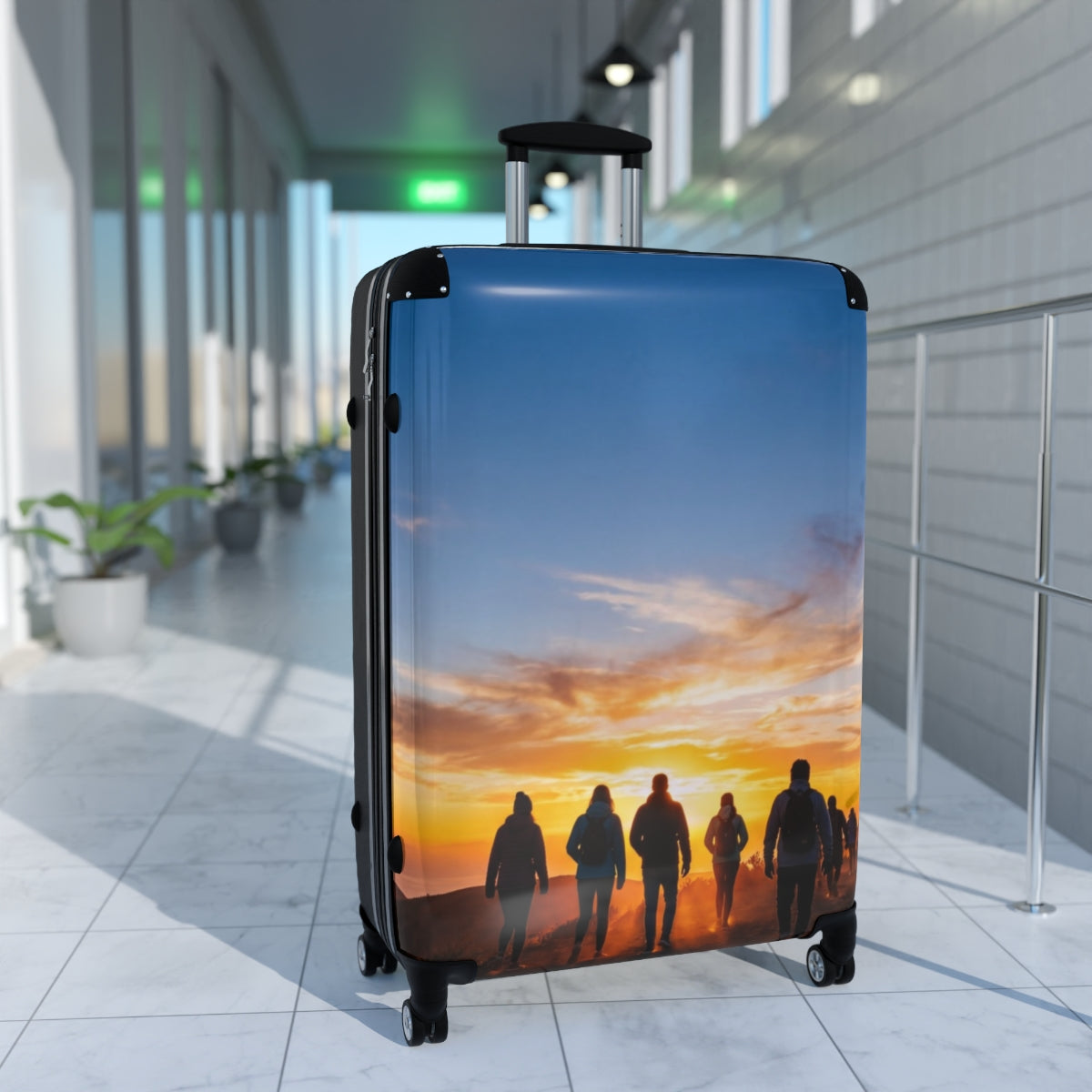 Suitcase - Golden Horizon Rolling Luggage | Echovira Gallery