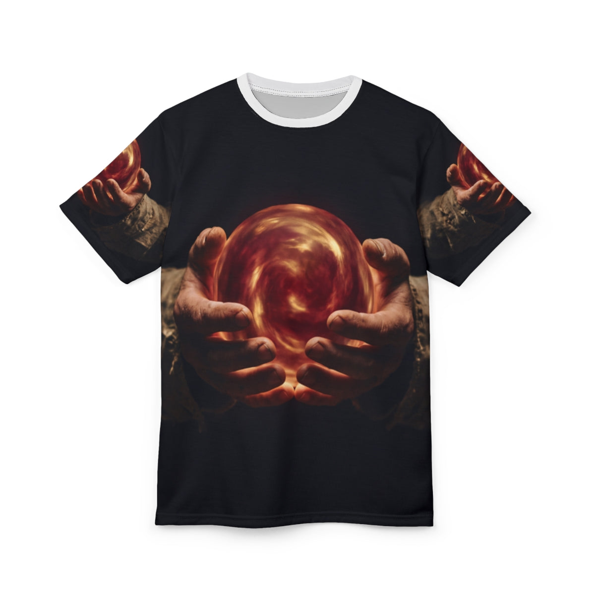 Men's Cut & Sew Tee - Mystic Fire Orb | Echovira Gallery