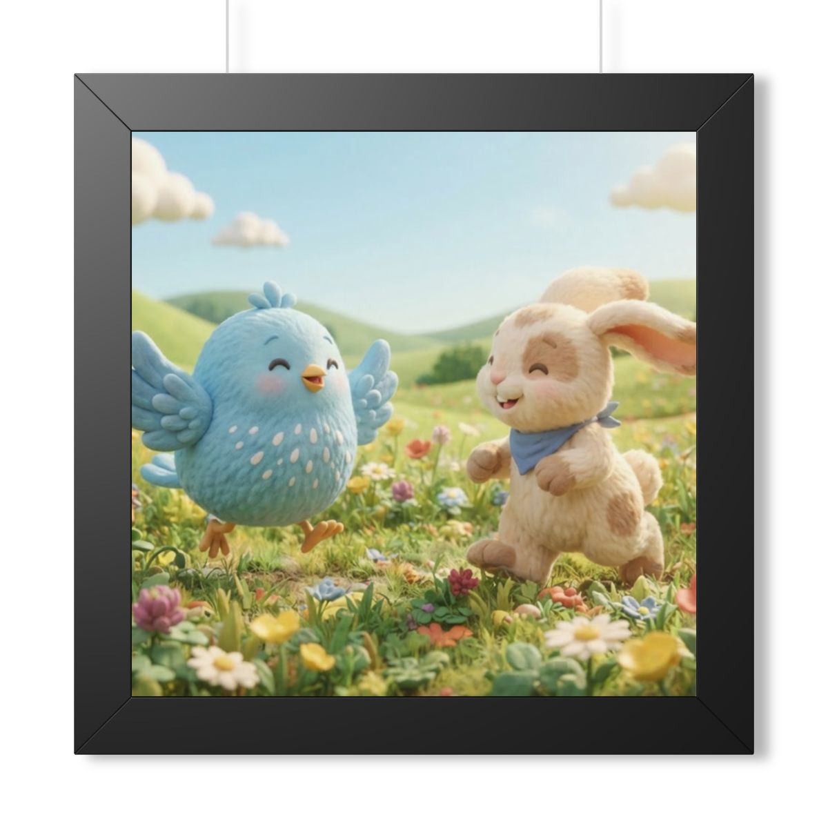 Framed Vertical Poster - Meadow Friends View — Black (11×14...