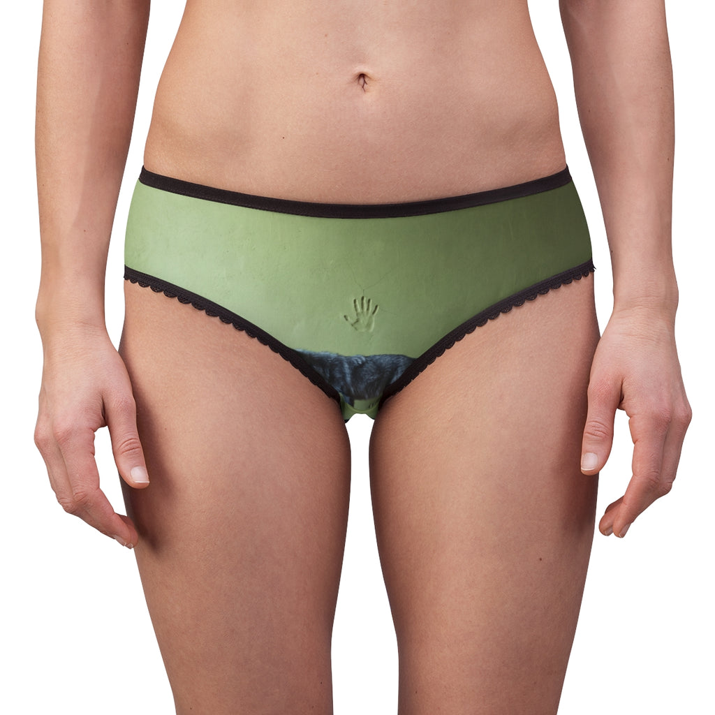 Women's Briefs with Moody Wolf Wildlife Art
