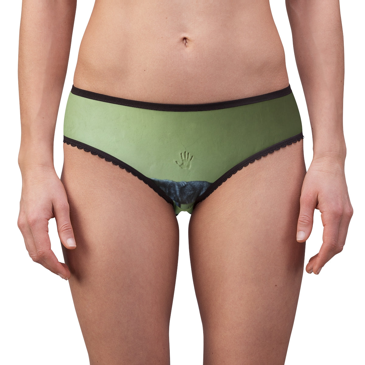 Women's Briefs with Moody Wolf Wildlife Art