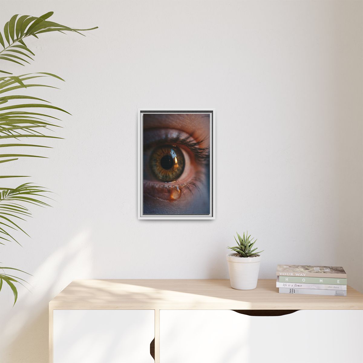 Matte Canvas, Framed - Amber Iris Reflection Fine Art Print...
