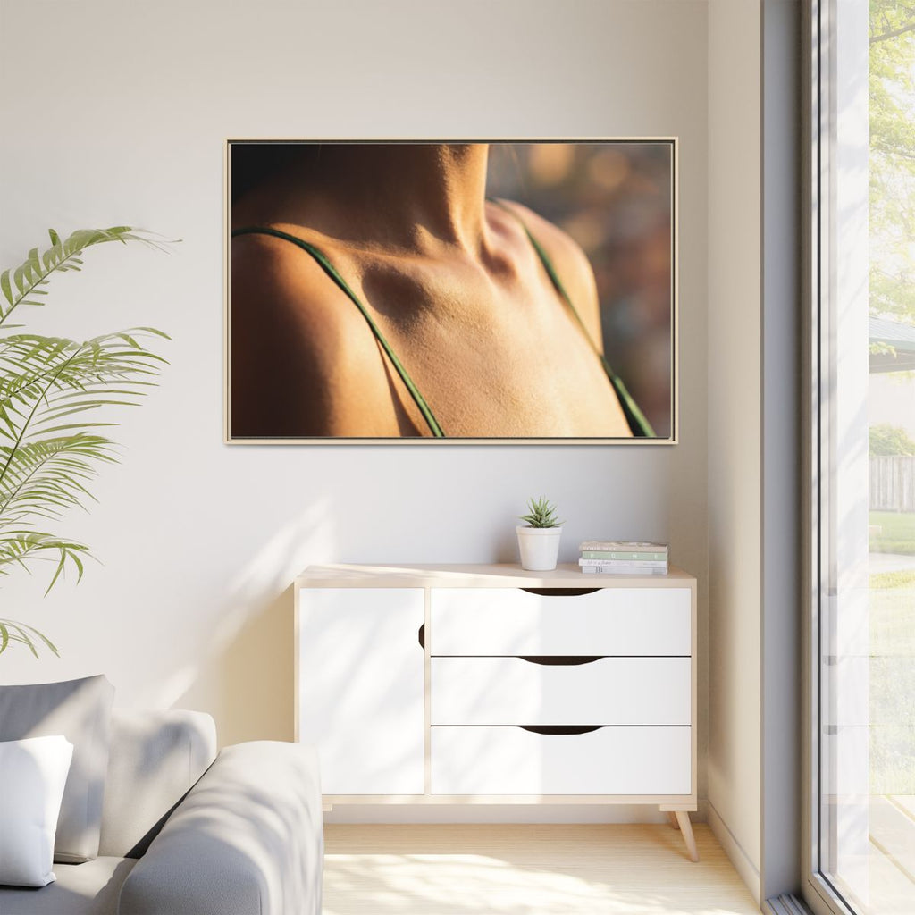 Golden Hour Matte Canvas - Framed Sunset Wall Art — Natural...