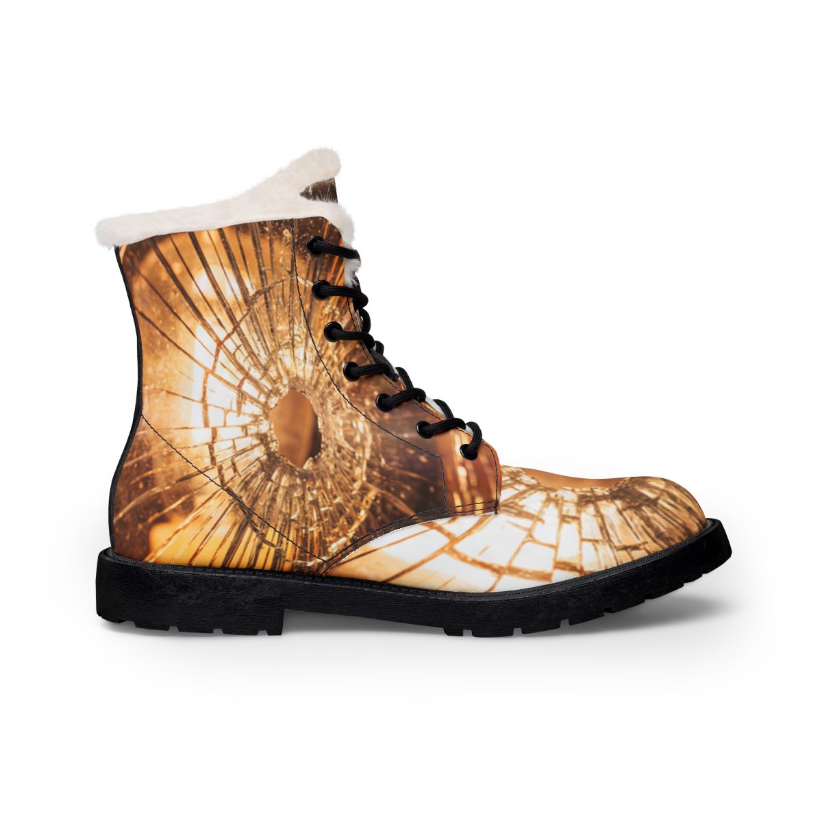 Women's Fur and Leather Boots - Shattered Light Aesthetic......