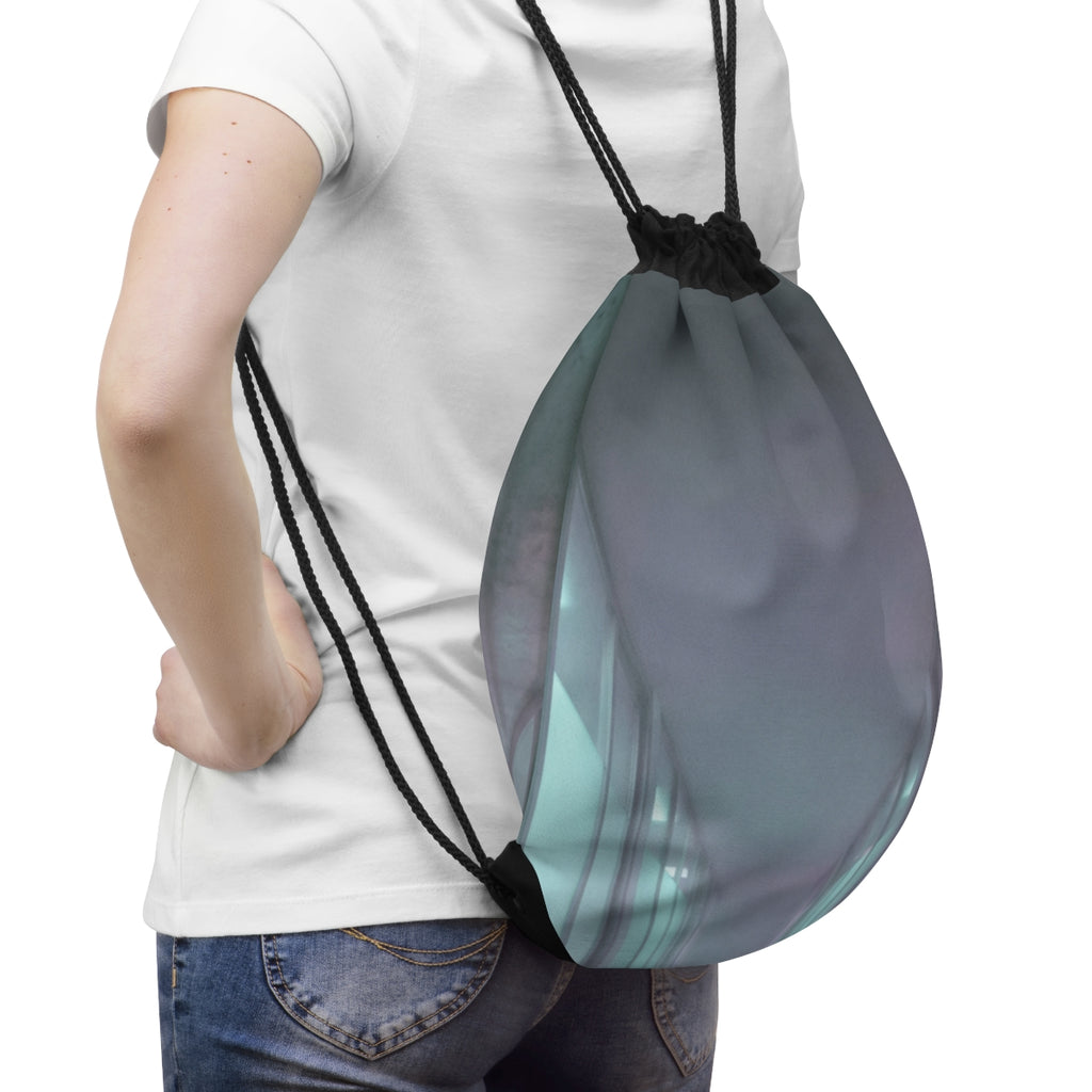 Drawstring Bag - Liminal Corridor Fog Art Print | Echovira...