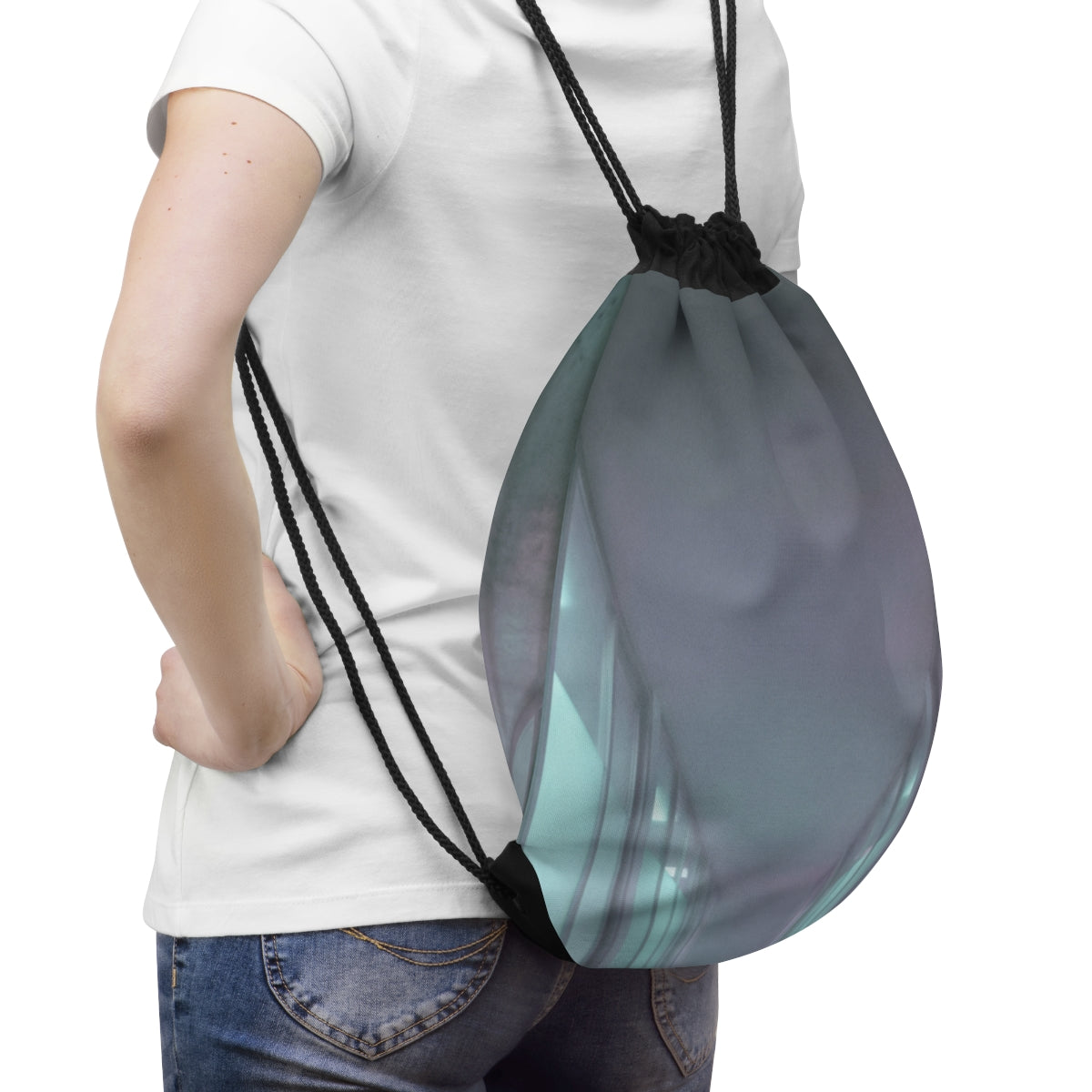 Drawstring Bag - Liminal Corridor Fog Art Print | Echovira...