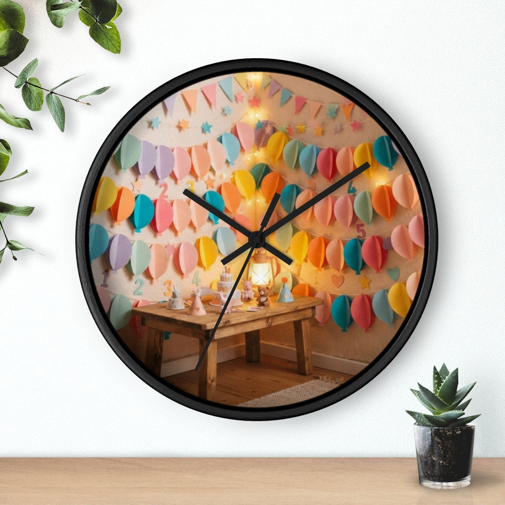 Wall Clock - Whimsical Pastel Balloon Party | Echovira...