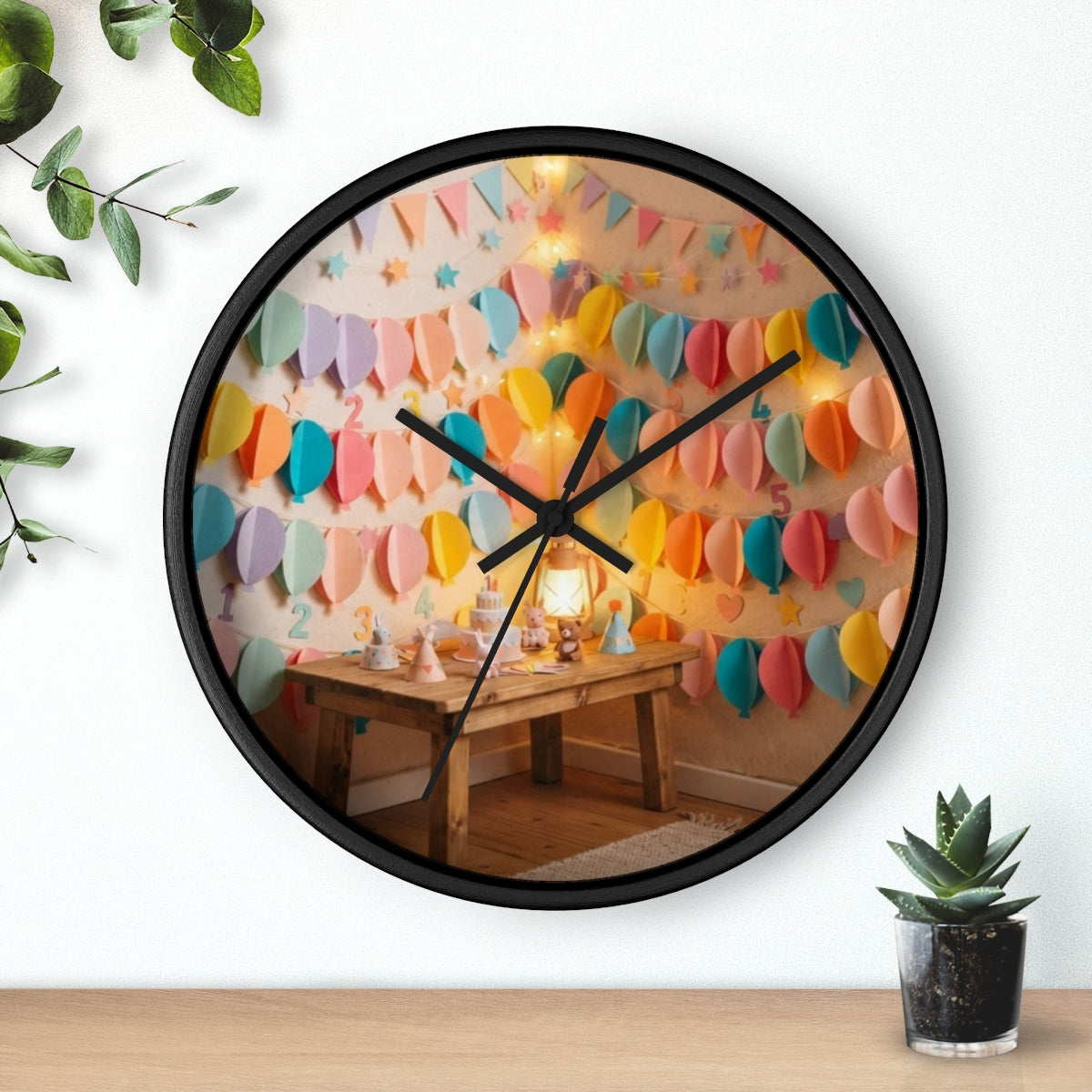 Wall Clock - Whimsical Pastel Balloon Party | Echovira...
