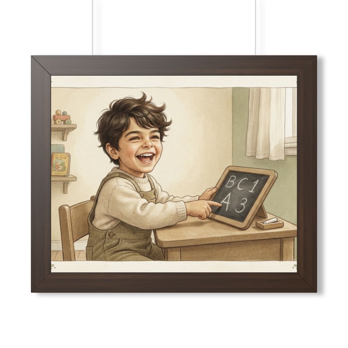 Framed Horizontal Poster - Little Scholar — Walnut (14×11......