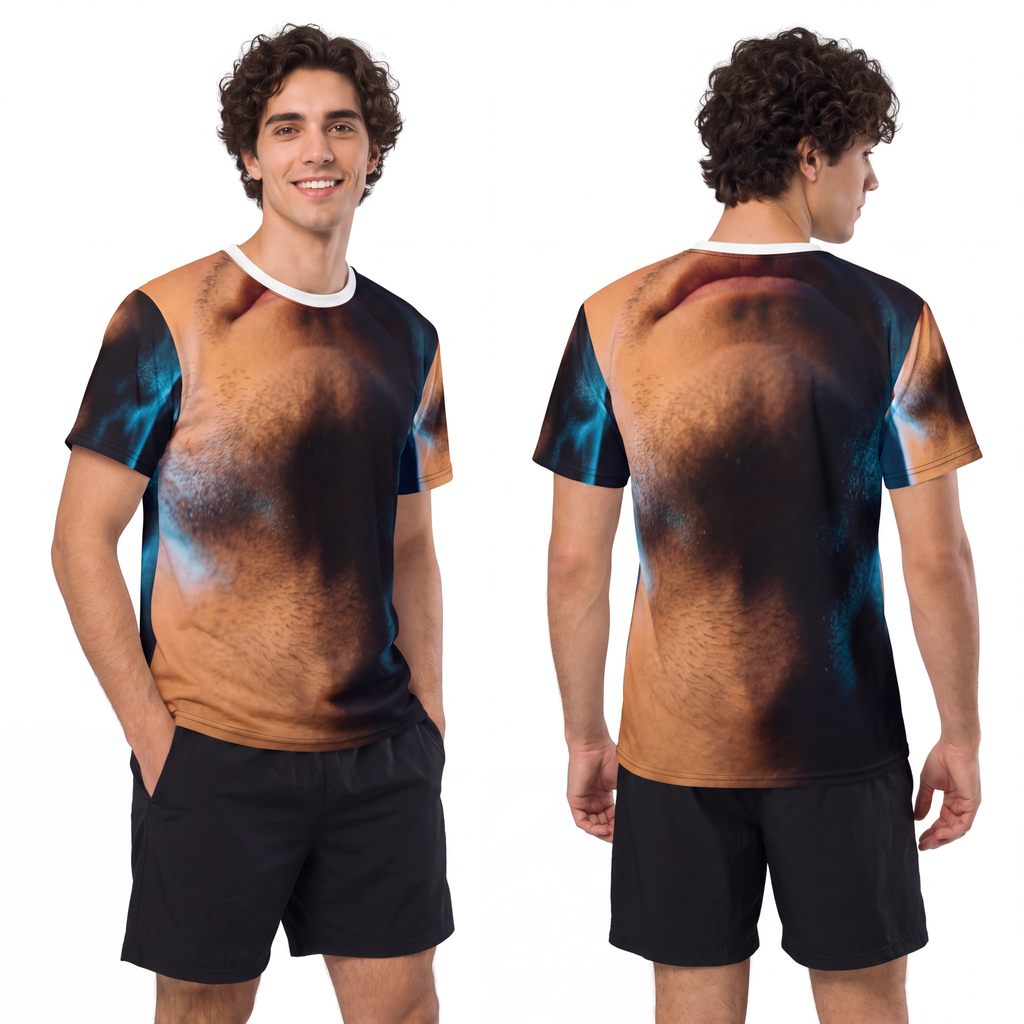 Men's Unisex Cut & Sew Tee - Midnight Glow Portrait |...