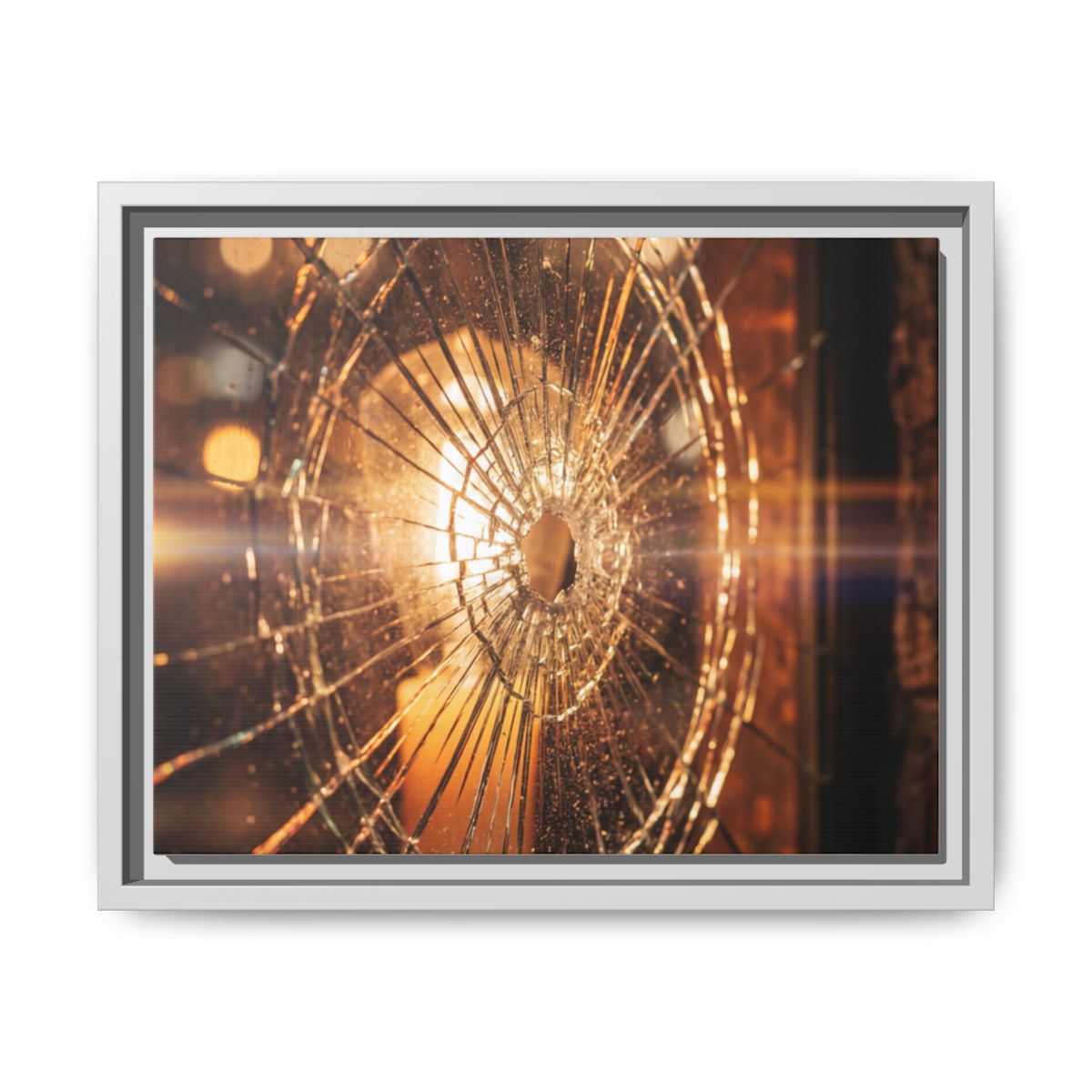 Framed Matte Canvas - Shattered Glass