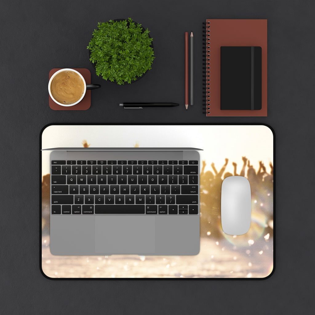 Golden Hour Crowd Celebration Desk Mat
