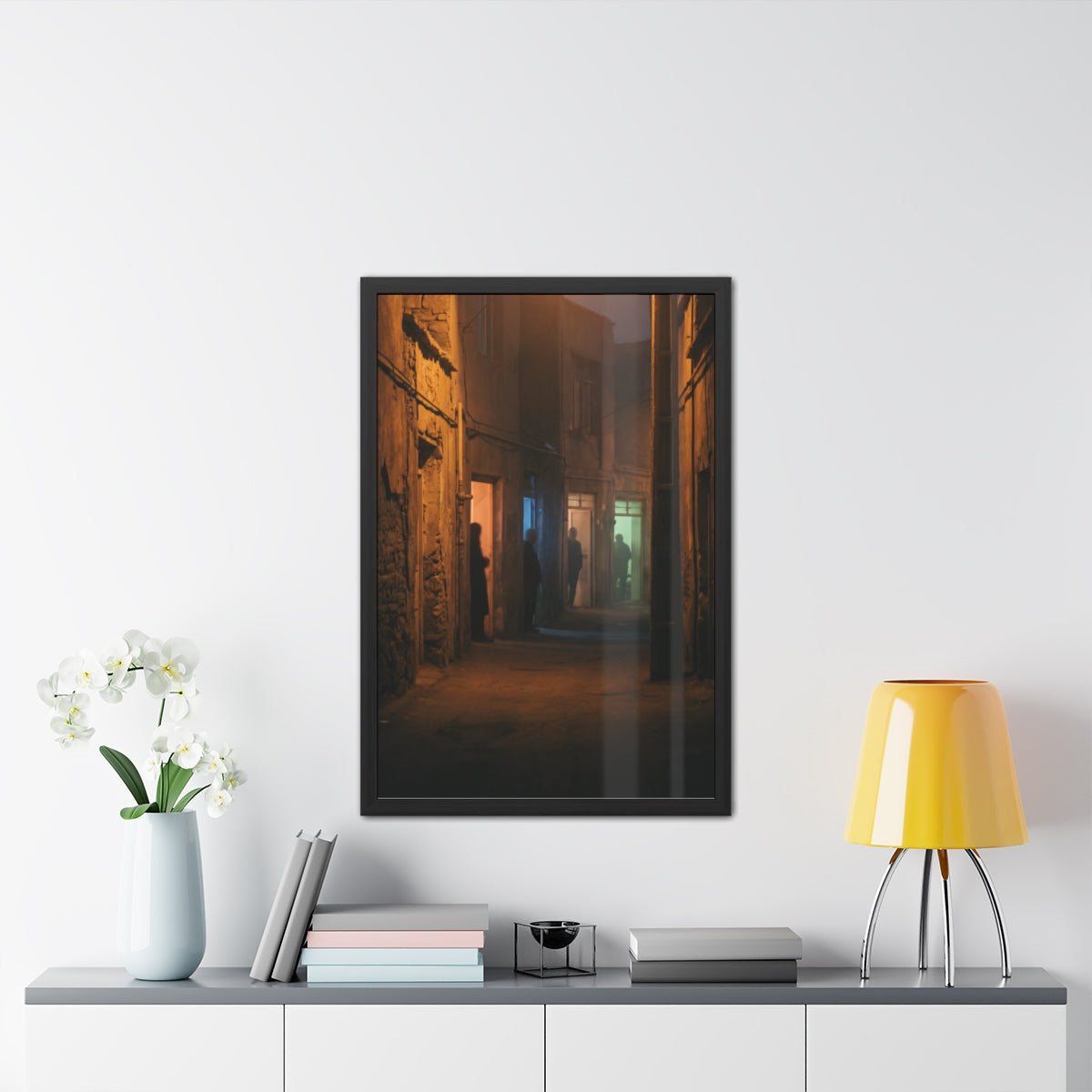 Framed Posters - Shadowed Alleyway Mystery Art Print —... |...