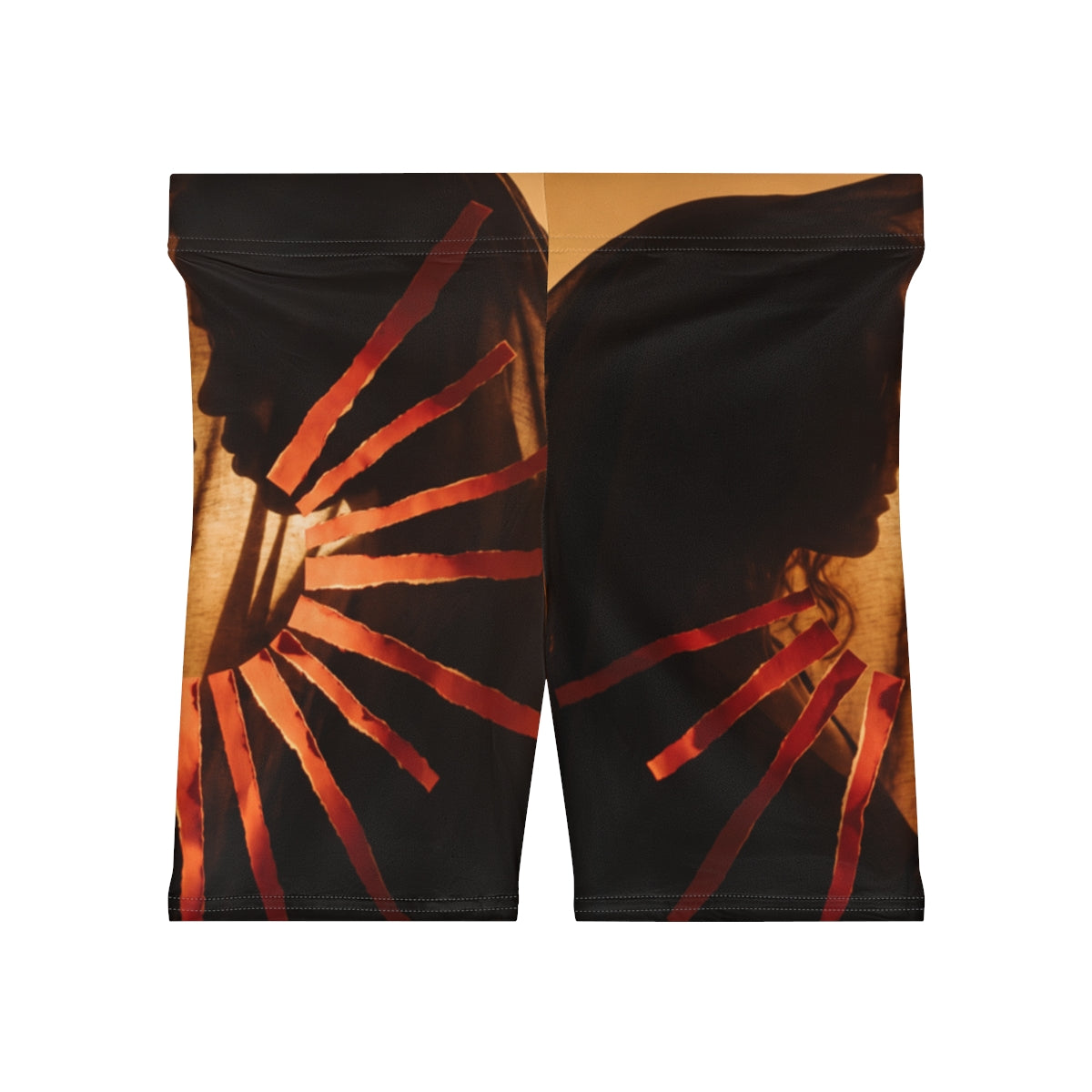 Women's Biker Shorts - Golden Veil | Echovira Gallery