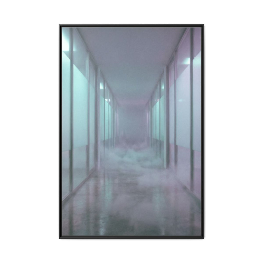 Matte Canvas, Framed - Liminal Corridor Fog Art Print —... |...