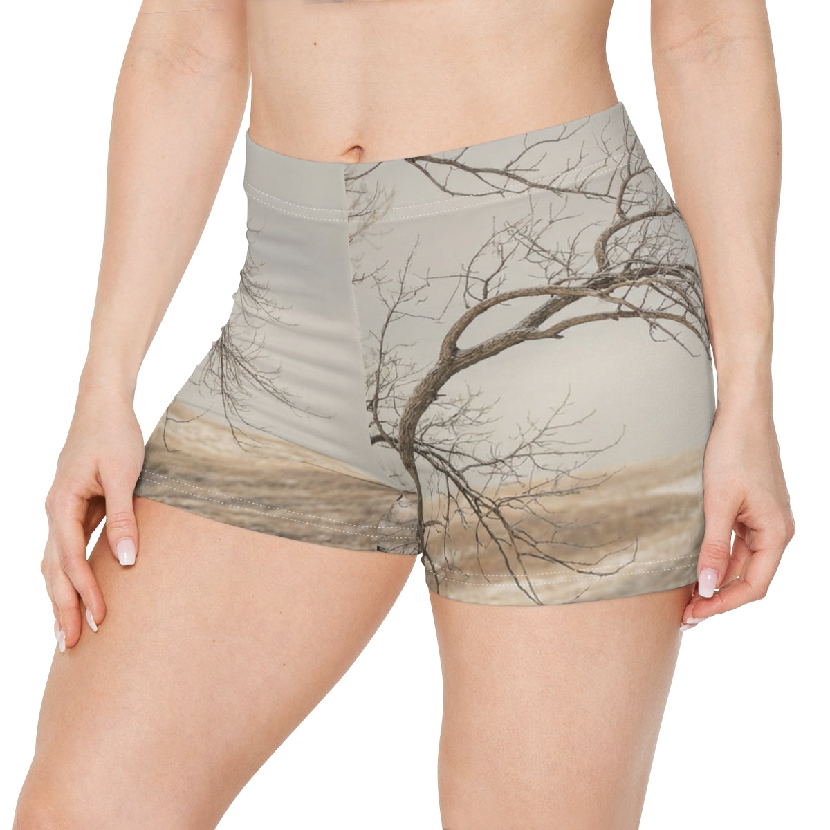 Women's Shorts - Winter Branch Solitude Landscape | Echovira...