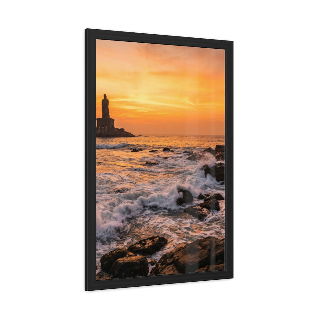 Framed Posters - Coastal Golden Glow — Portrait