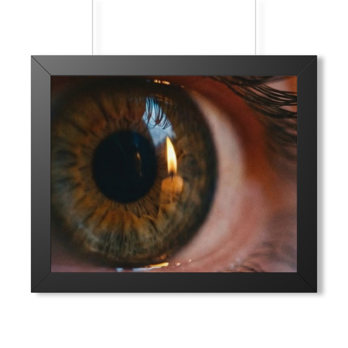 Framed Horizontal Poster - Amber Iris Reflection Fine Art......