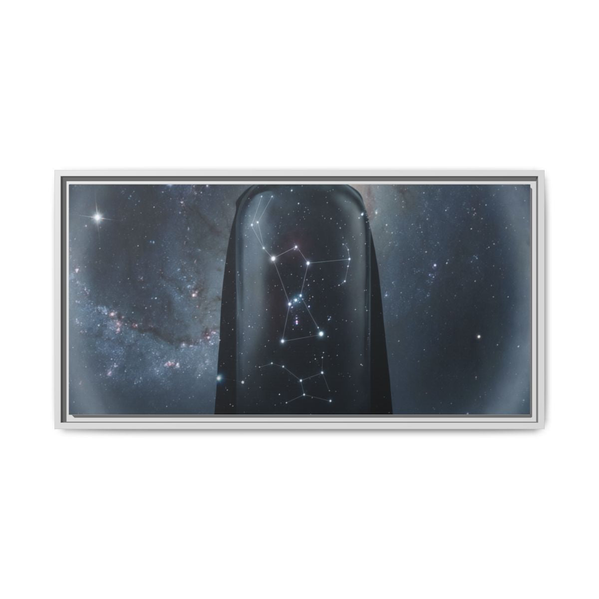 Framed Matte Canvas - Cosmic Sentinel — White / 1.25" (10×8, 12×9, 14×11, 16×12, 20×10, 18×12, 20×16, 24×16, 24×18, 36×12, 24×20, 32×16, 30×20, 30×24, 32×24, 48×16, 36×24, 48×24, 40×30, 60×20, 48×32, 60×30 & 60×40)