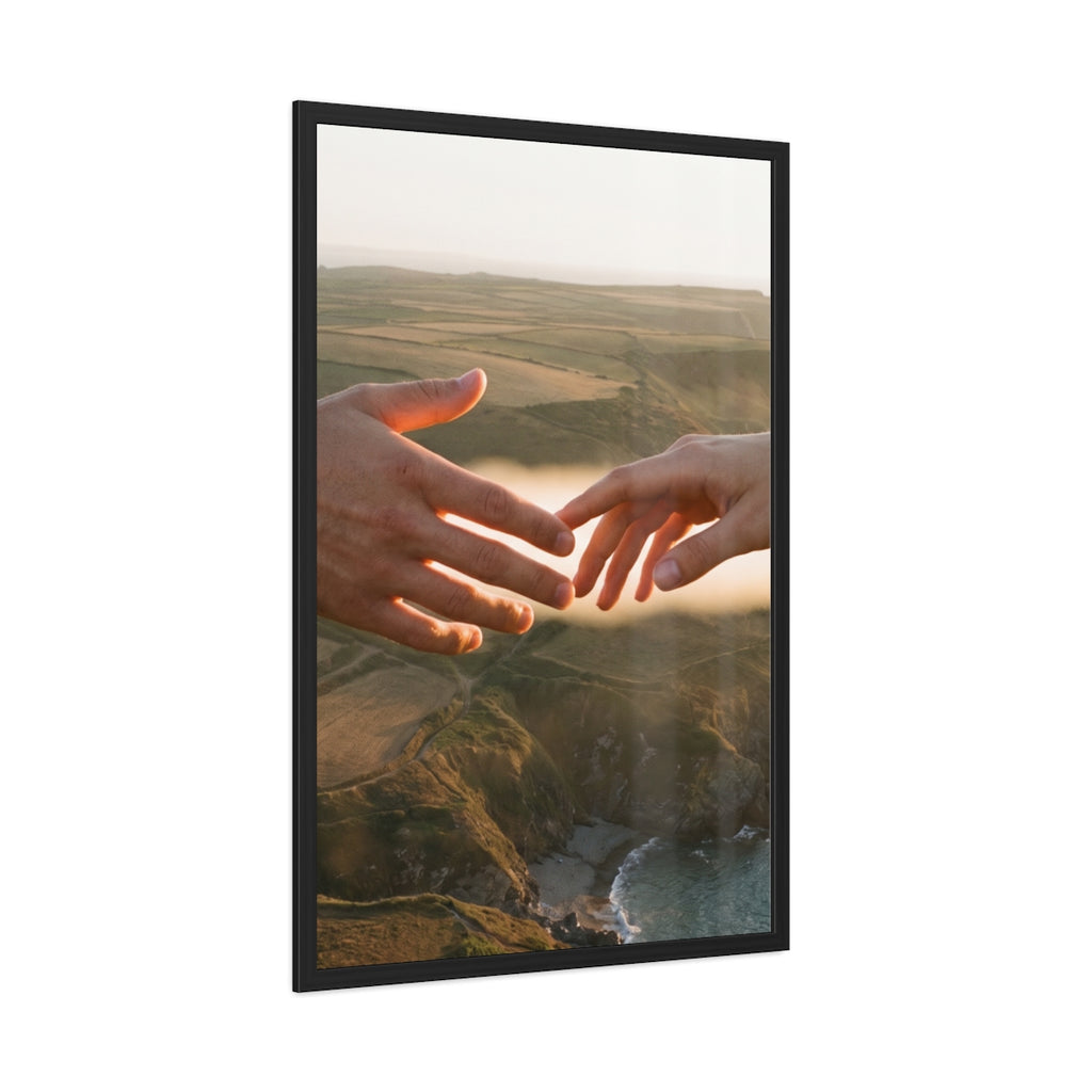 Framed Posters - The Infinite Touch | Ethereal Coastal Art...