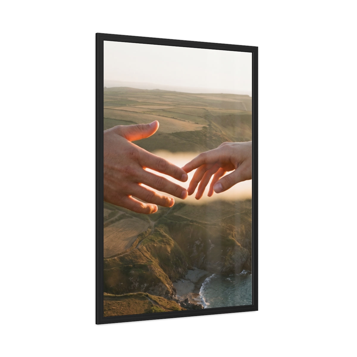 Framed Posters - The Infinite Touch | Ethereal Coastal Art...