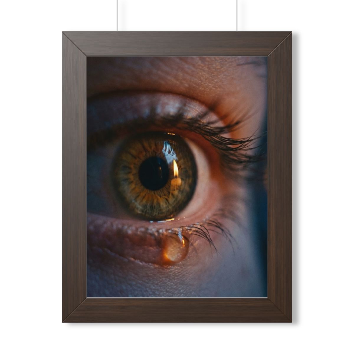Framed Vertical Poster - Amber Iris Reflection Fine Art... |...