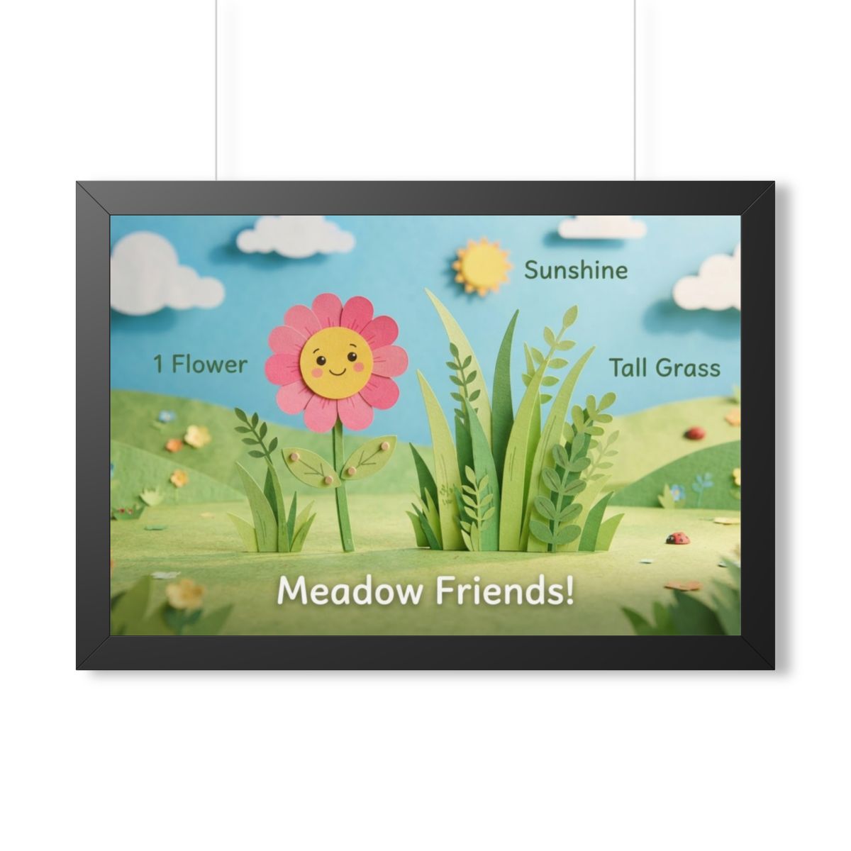 Framed Horizontal Poster - Meadow Vista — Black (14×11... |...