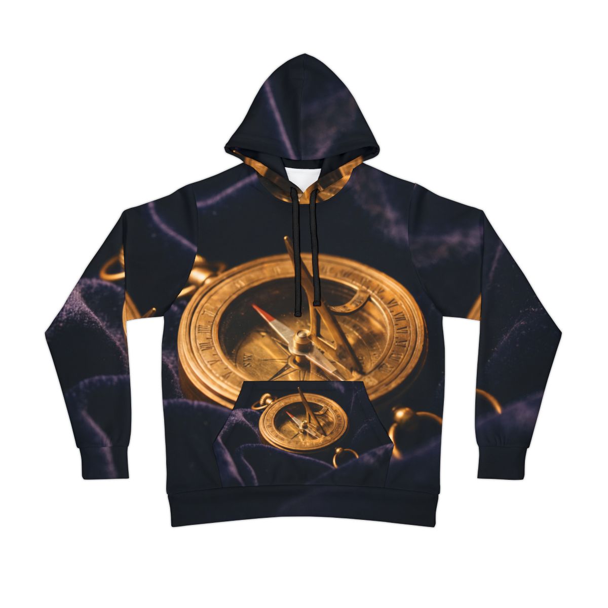 Women's Athletic Hoodie Antique Brass Sundial