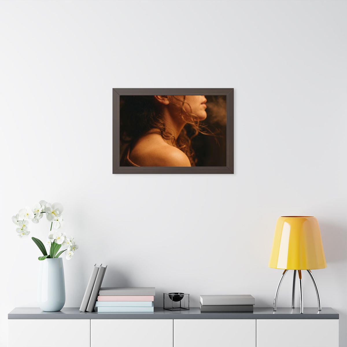 Framed Horizontal Poster - Golden Hour Silhouette Art —... |...