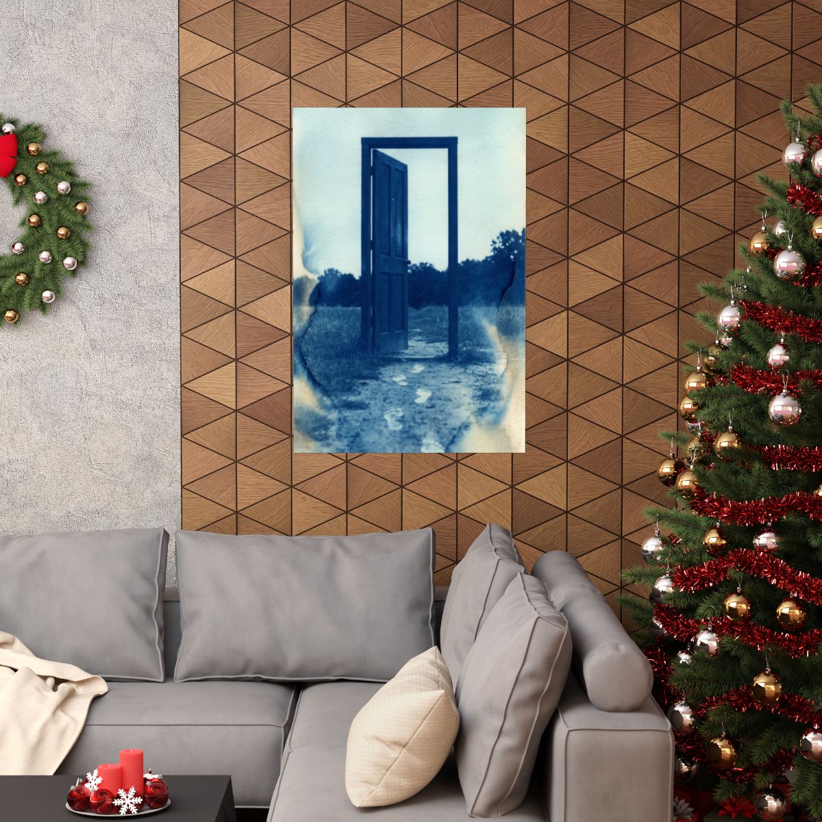 Matte Vertical Poster - Cyanotype Gate (8×10 & 36×54) |...